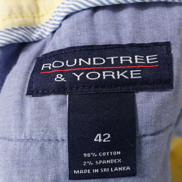 ROUNDTREE & YORKE YELLOW CHINO SHORTS MENS SIZE 42 - Picture 5 of 5